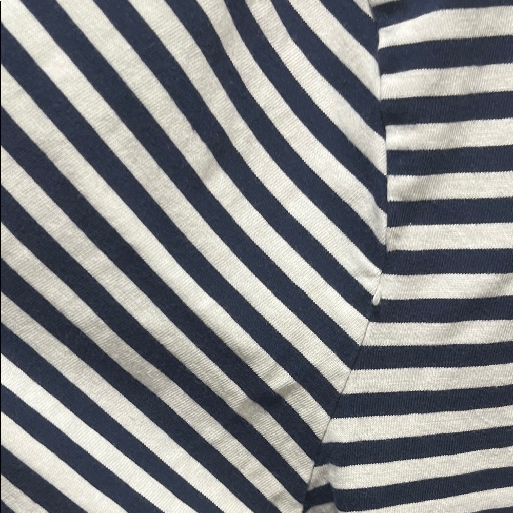 Preowned Ralph Lauren Custom Slim Fit TShirt Size Medium  Blue Striped Logo Polo - Picture 5 of 11